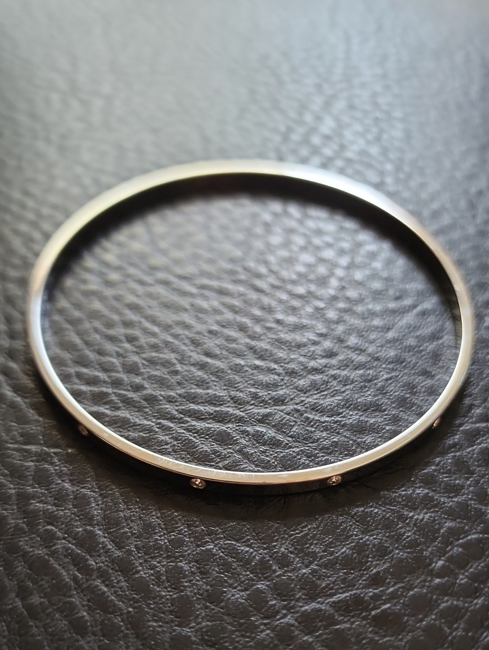 Classic Swarovski Thin Silver Bangle Bracelet with Crystal Accents